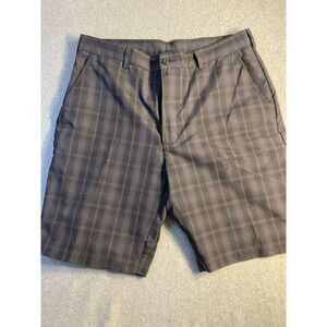 Ben Hogan Performance Golf Collection Mens Plaid‎ Shorts Black/gray 34